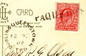 Dublin & Queenstown TPO cancel with PAQUEBOT cancel