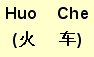 Chinese characters Huo Che meaning TPO