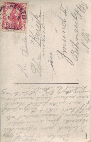 Czech card with TPO (No 376) postmark