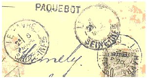 Click to see enlarged Le Havre paquebot mark on cover 