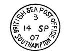British Sea Post Office Southampton cancel
