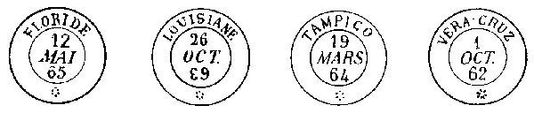 Cachets de Ligne (destination post marks) of the early France to Mexico maritime service