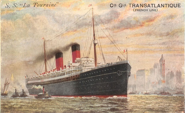 PPC of French Line ship SS La Touraine