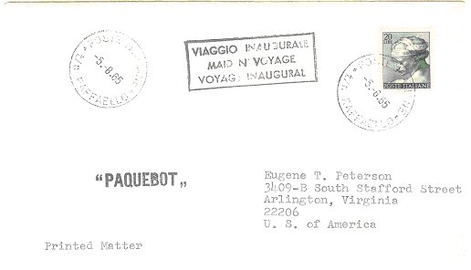 Paquebot type 4003 on cover