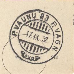 Fig. 8: mixed Finnish P.VAUNU & Swedish P.VAGON text route 23 TPO