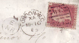 An example of the smaller circle Grand Northern Railroad mark of 1865