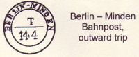 3. Berlin to Minden Bahnpost mark