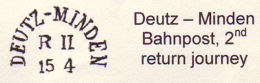 4. Deutz to Minden Bahnpost mark