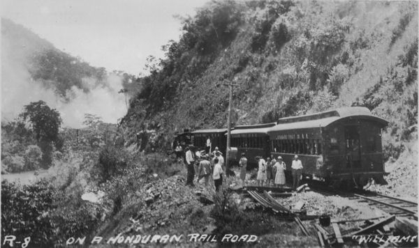 PPC depicting a scene on the Honduran railway