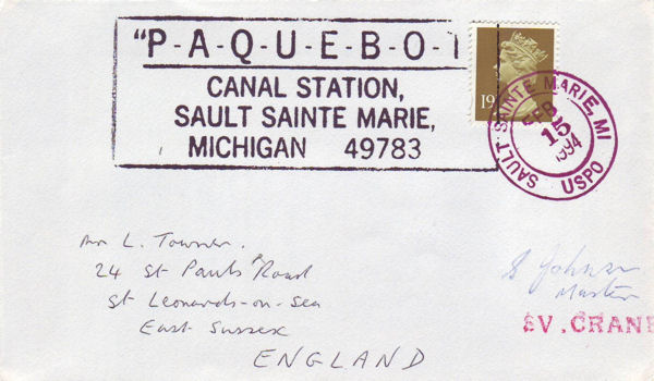 Cover with Paquebot (Hosking 2156)