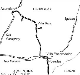 Map of the Paraguay Rail Network © Jay Walmsley