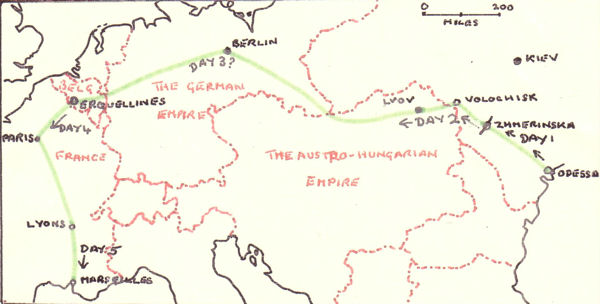 Map of the route taken by this cover