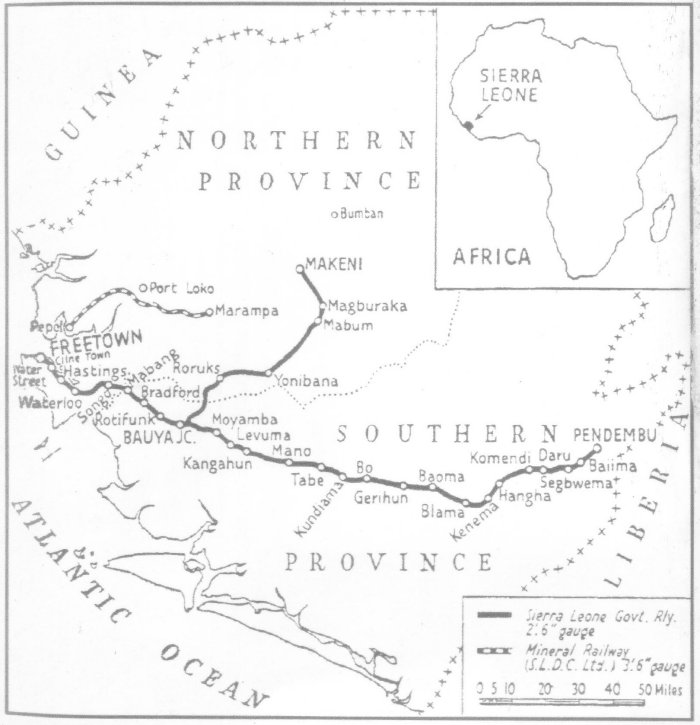 Map of Sierra Leone Government Railway